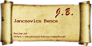 Jancsovics Bence névjegykártya
