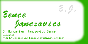 bence jancsovics business card